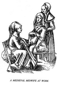 Medieval Midwife at Work